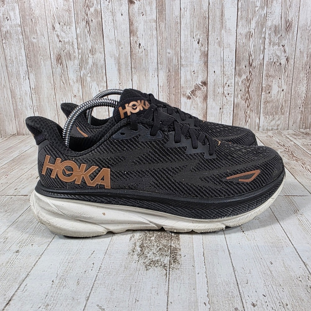 Hoka Clifton 9 Womens Running Shoes Black Copper 1127896 BCPPR Size 9B